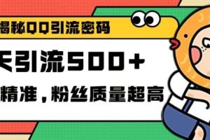 独家解密QQ里的引流密码，高效精准，实测单日加100+创业粉【揭秘】