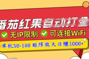 番茄红果广告自动打金暴力玩法，单机50-100，可矩阵放大操作日赚1000+，小白轻松上手！