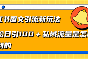 小红书图文引流新玩法，轻松日引流100+私域流量是怎样做到的