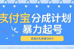 最新11月支付宝分成”暴力起号“搬运玩法