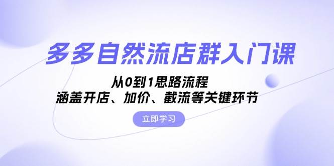 （13279期）多多自然流店群入门课，从0到1思路流程，涵盖开店、加价、截流等关键环节插图