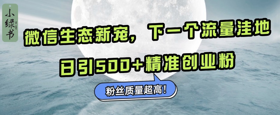 微信生态新宠小绿书：下一个流量洼地，粉丝质量超高，日引500+精准创业粉，插图