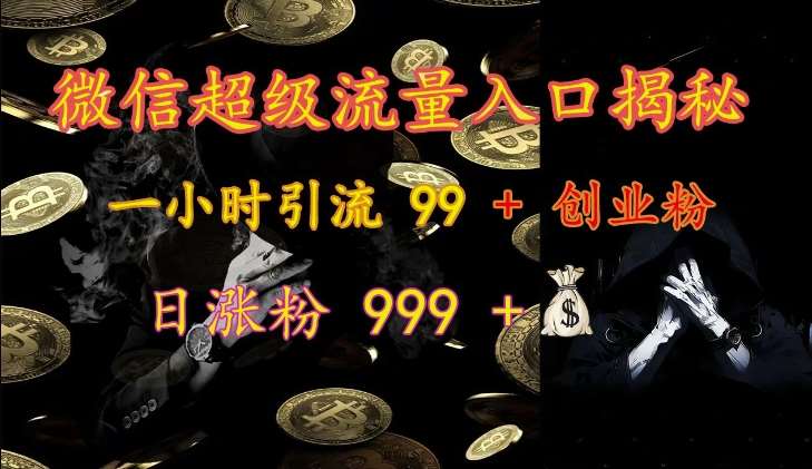 微信超级流量入口揭秘：一小时引流 99 + 创业粉，日涨粉 999 +插图