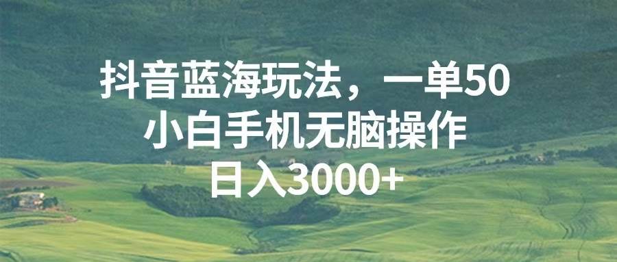 （13353期）抖音蓝海玩法，一单50，小白手机无脑操作，日入3000+插图