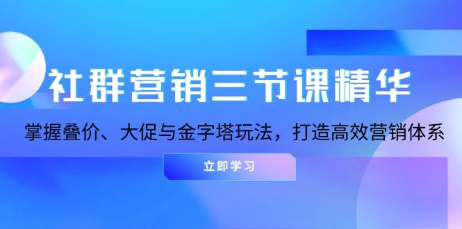 （13431期）社群营销三节课精华：掌握叠价、大促与金字塔玩法，打造高效营销体系插图