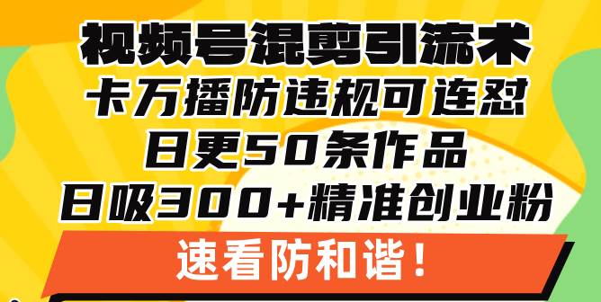 （13400期）视频号混剪引流技术，500万播放引流17000创业粉，操作简单当天学会插图